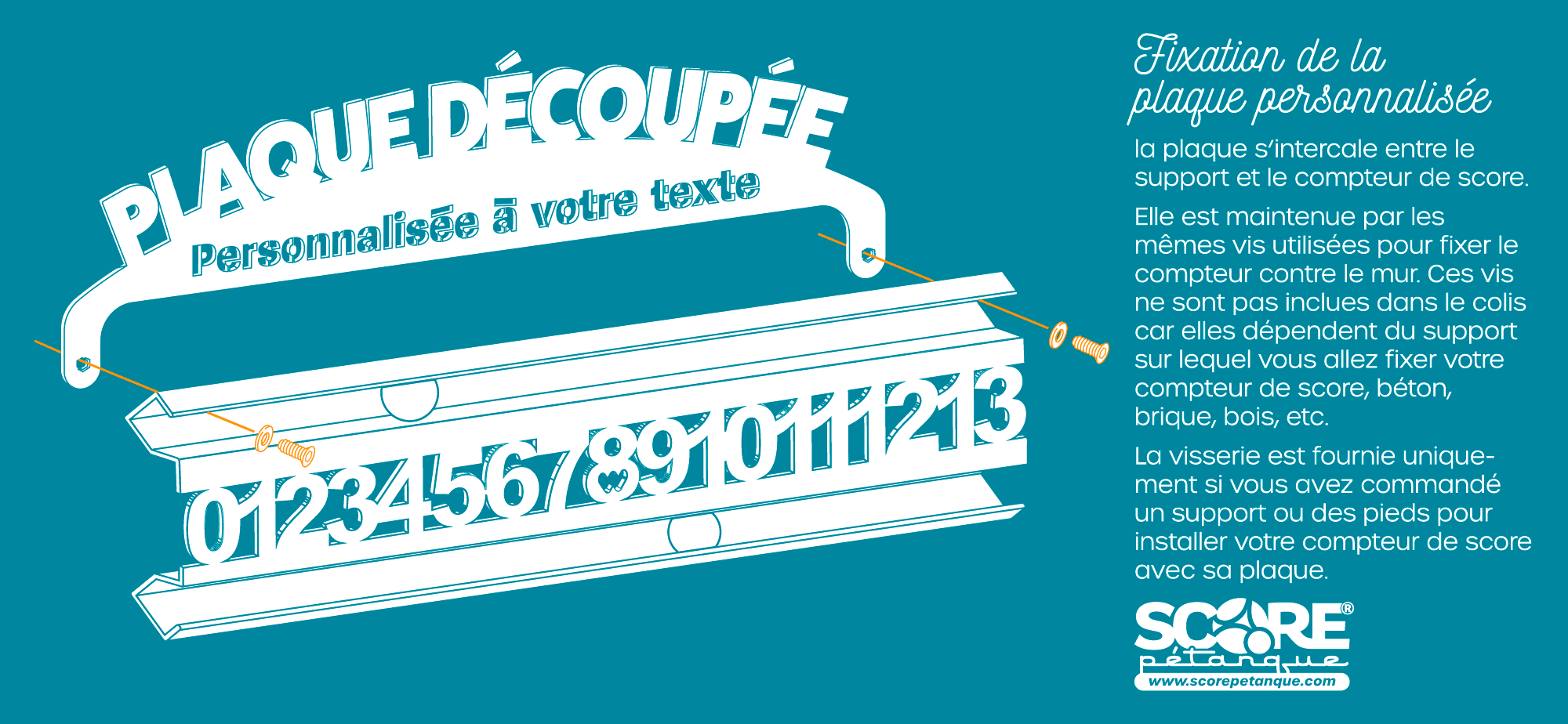 Plaque Personnalisée + compteur Roll 13 Ardoise