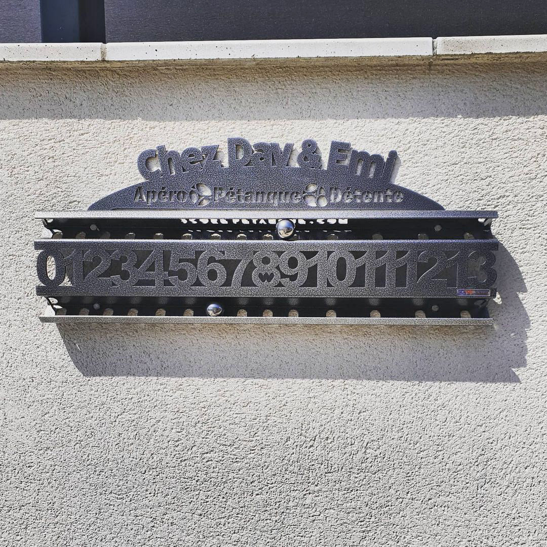 Plaque Personnalisée + compteur Roll 13 Ardoise